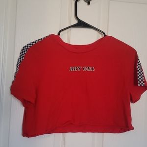 Red Cropped Shirt